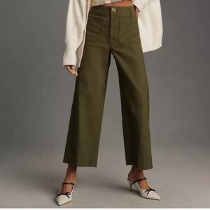 Anthropologie Colette Cropped Wide-Leg
Pants by Maeve in Holly/Olive color